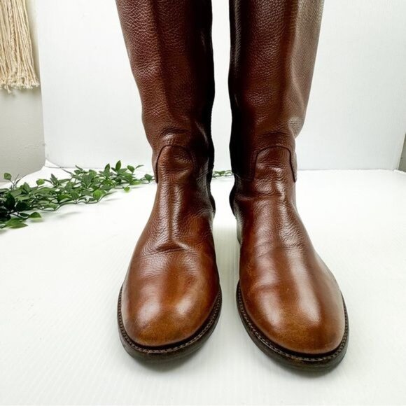 Tory Burch Knee High Junction Leather Riding Boots Brown - Picture 5 of 15